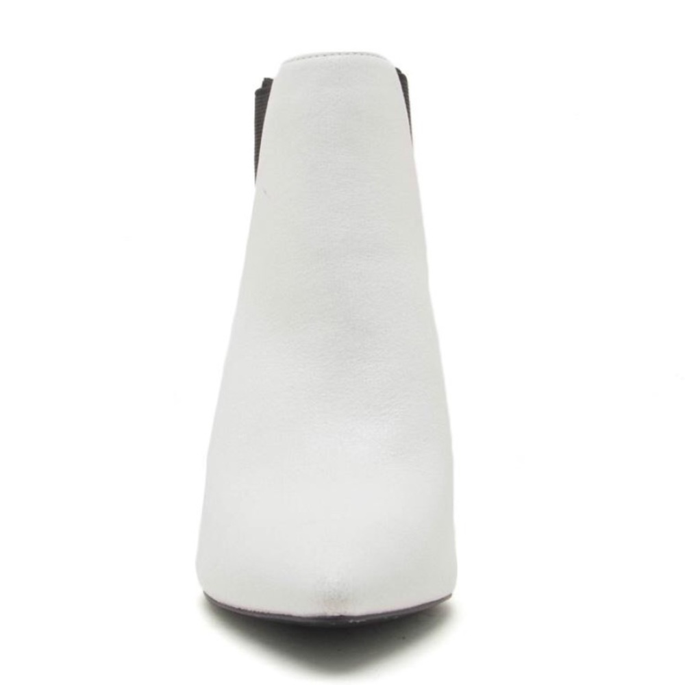 Restock! Qupid White, Black Elastic Heeled Bootie - Picture 8 of 8